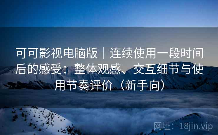 可可影视电脑版｜连续使用一段时间后的感受：整体观感、交互细节与使用节奏评价（新手向）
