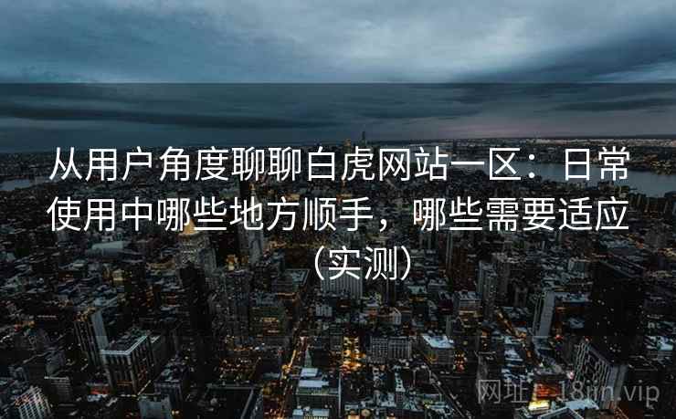 从用户角度聊聊白虎网站一区：日常使用中哪些地方顺手，哪些需要适应（实测）