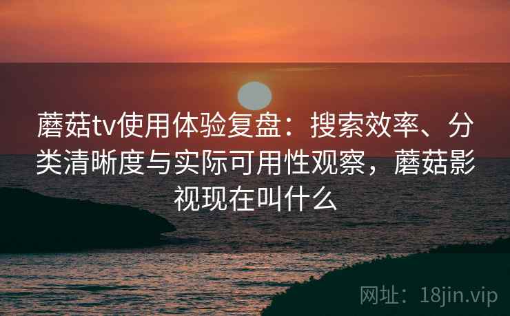 蘑菇tv使用体验复盘：搜索效率、分类清晰度与实际可用性观察，蘑菇影视现在叫什么