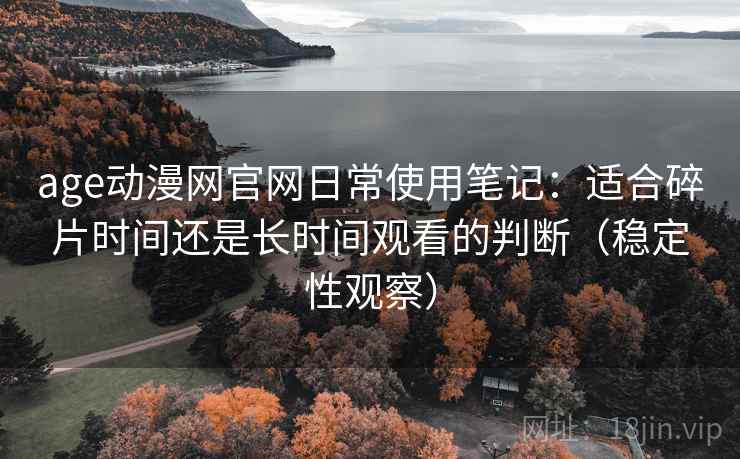 age动漫网官网日常使用笔记：适合碎片时间还是长时间观看的判断（稳定性观察）